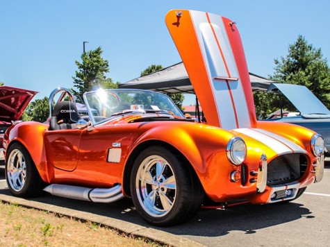 Orange Shelby Cobra Hood Open