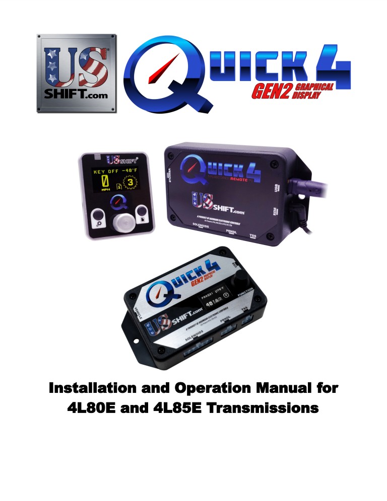 Quick 4 4l80e installation manual