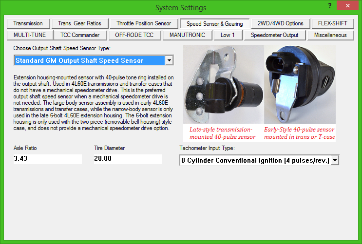 4l60e settings window
